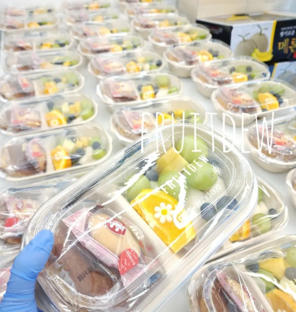 행사용으로 준비한 과일 도시락